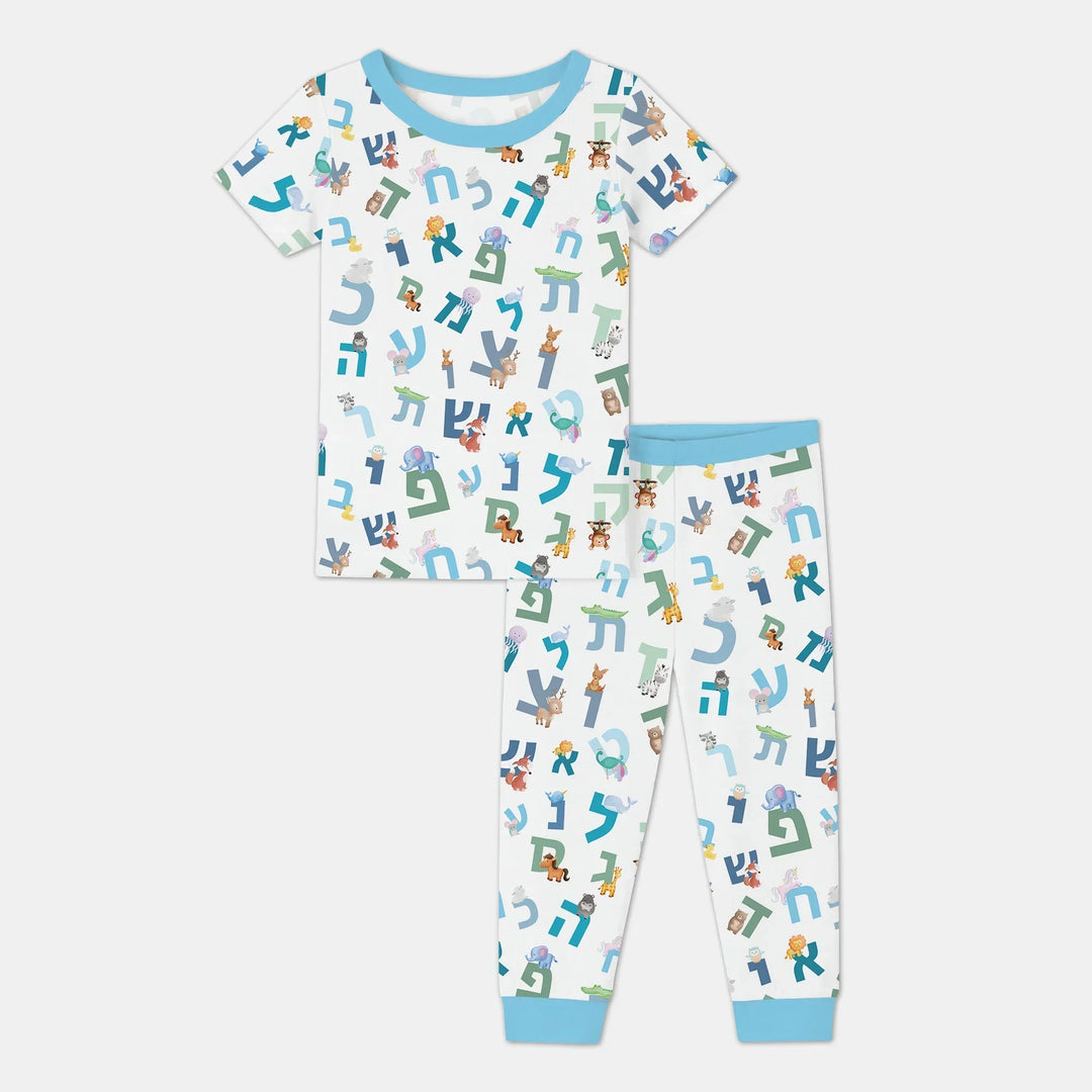 Aleph Bet Bamboo Two Piece Short Sleeve Pajama Set