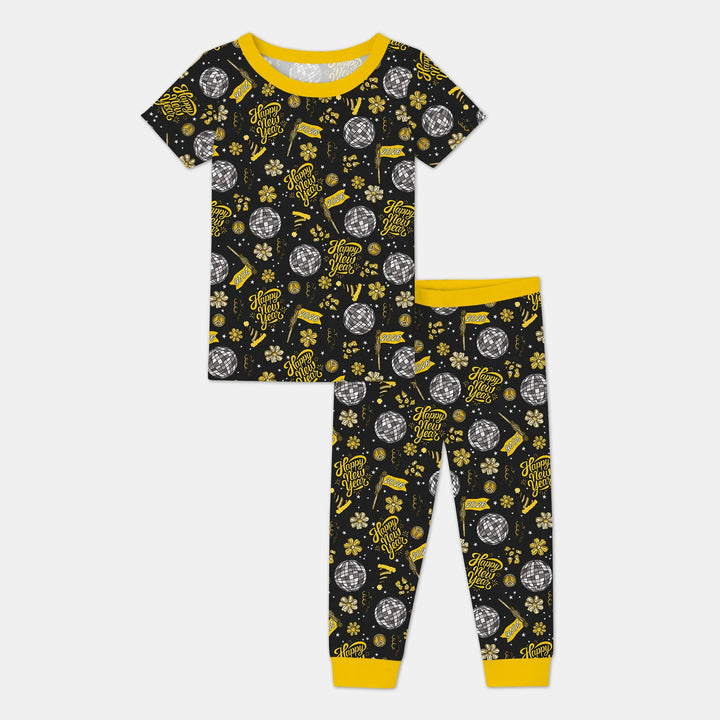 Disco New Years Eve Bamboo Two Piece Short Sleeve Pajama Set