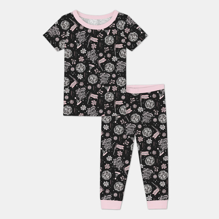 Disco New Years Eve Bamboo Two Piece Short Sleeve Pajama Set
