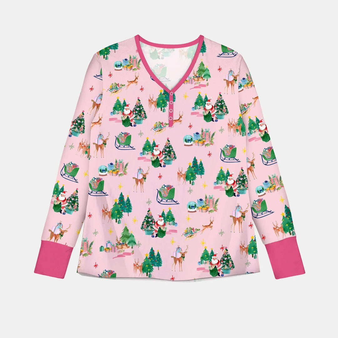 Jolly Forest Christmas Family Matching Bamboo Women Pajama Set