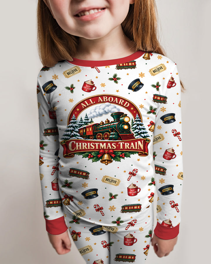 All Aboard Christmas Express Bamboo Two Piece Long Sleeve Pajama Set