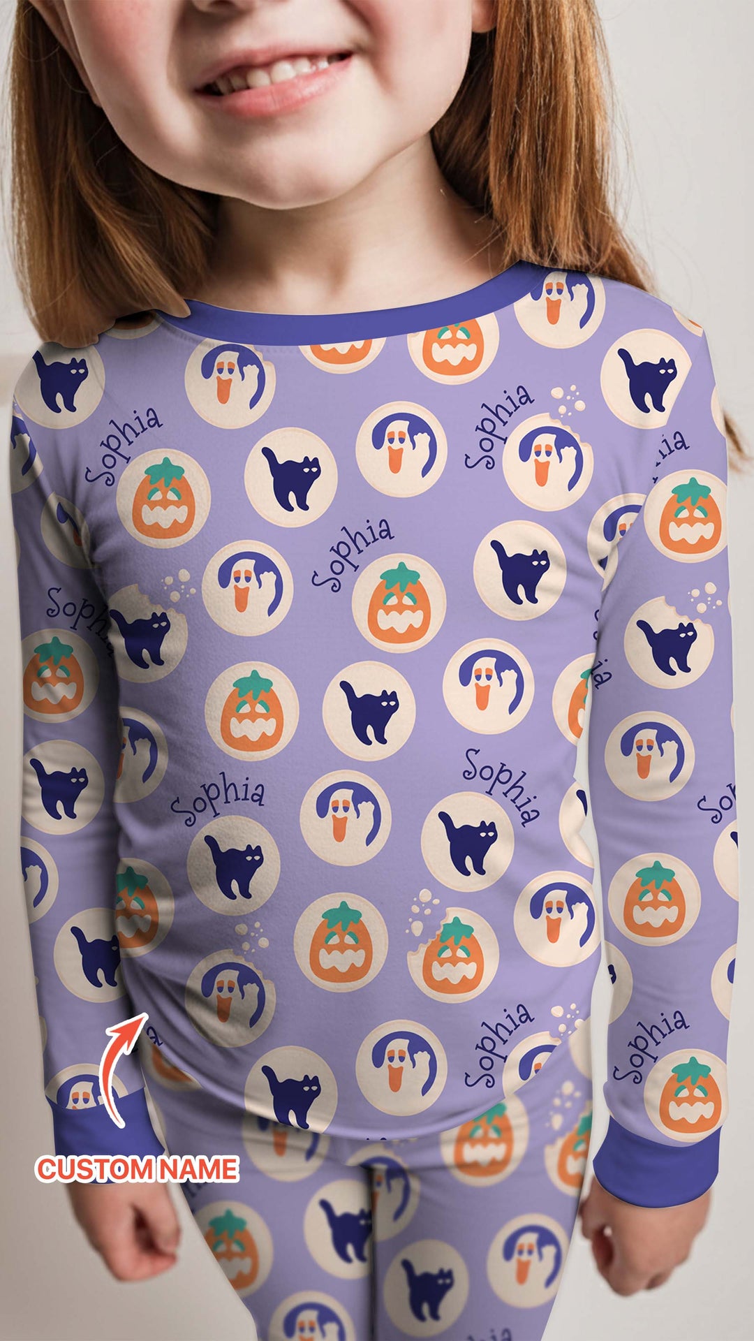 Boo Crew Custom Name Bamboo Two Piece Long Sleeve Pajama Set