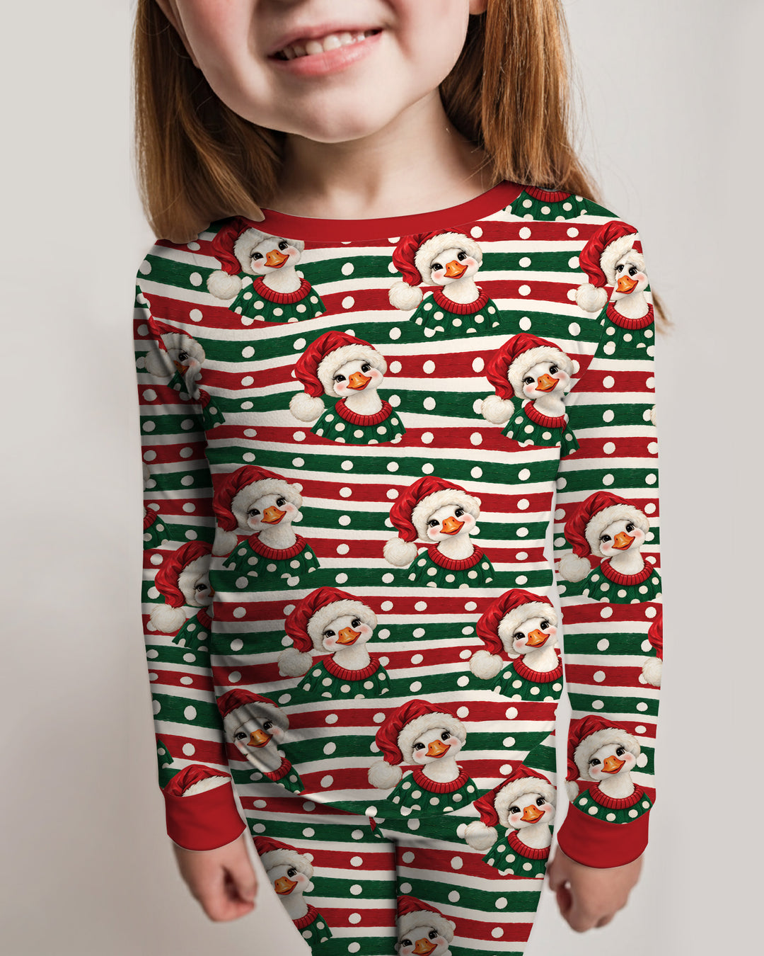 Santa Duck Bamboo Two Piece Long Sleeve Pajama Set