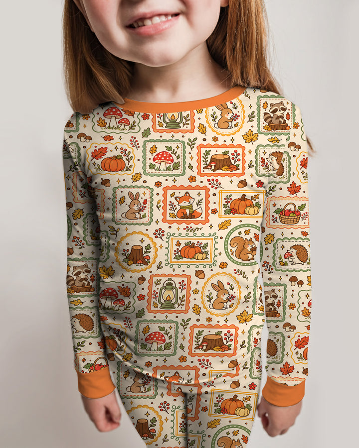 Woodland Animal Fall Bamboo Two Piece Long Sleeve Pajama Set