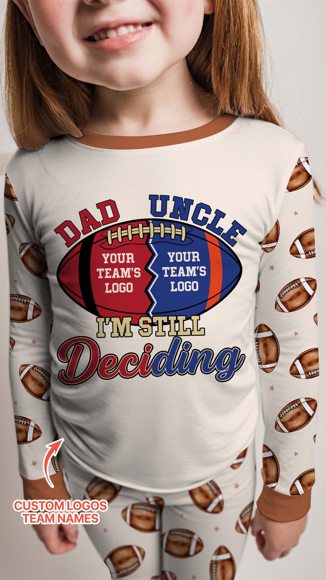 I'm Still Deciding House Divided - Upload Two Team Logo Bamboo Two Piece Long Sleeve Pajama Set