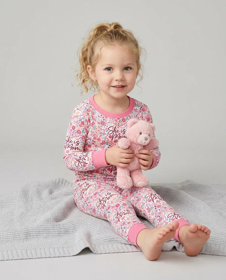 She Is Mom Floral Bamboo Two Piece Long Sleeve Pajama Set