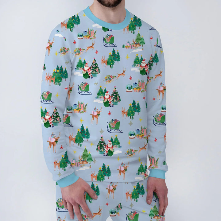 Jolly Forest Christmas Family Matching Bamboo Men's Pajama Set