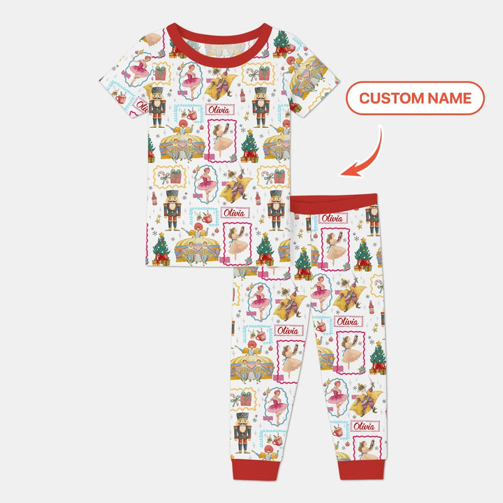 The Enchanted Nutcracker Custom Name Bamboo Two Piece Short Sleeve Pajama Set