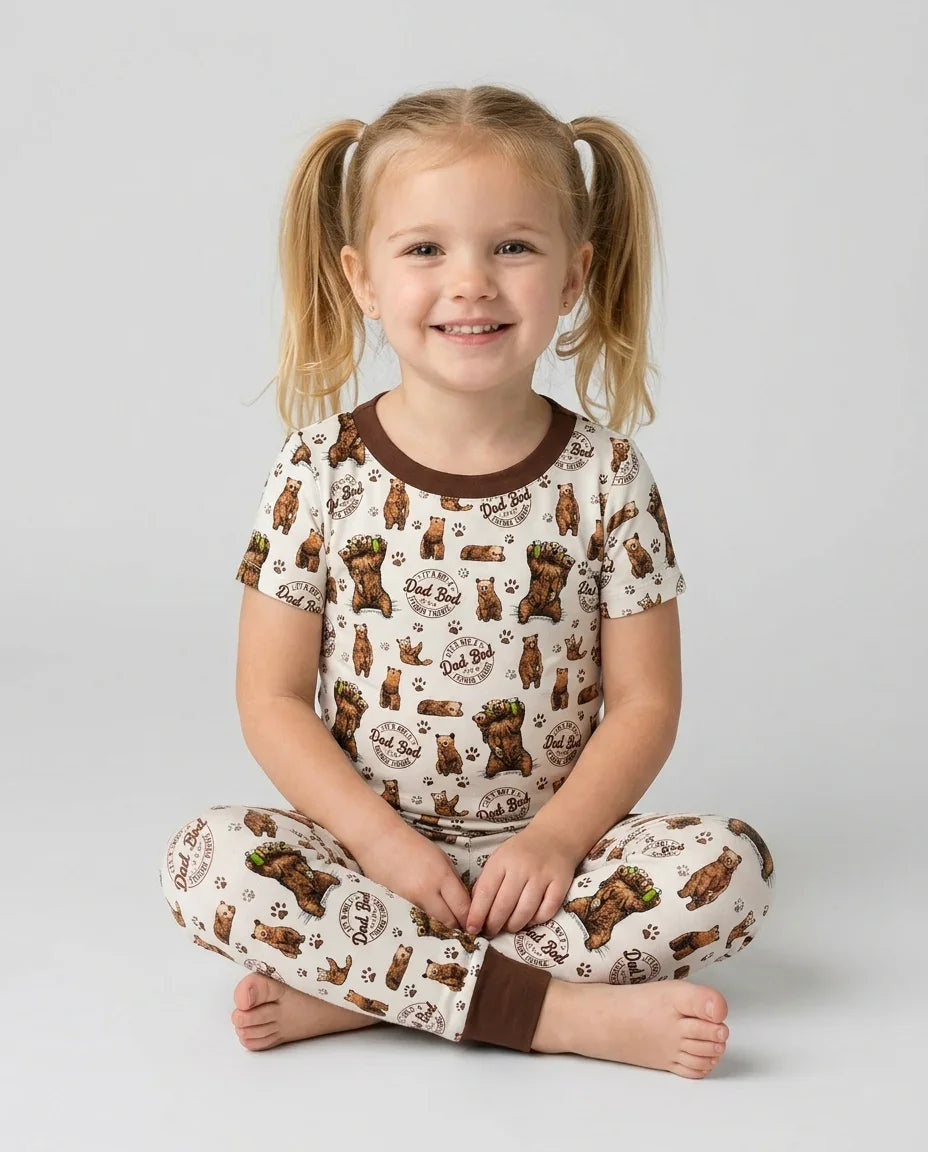 Daddy Bear It's Not A Dad Bod Bamboo Two Piece Short Sleeve Pajama Set