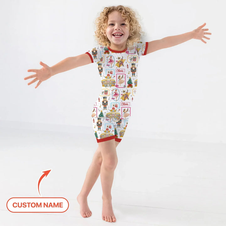 The Enchanted Nutcracker Custom Name Bamboo Two Piece Short Sleeve Shorts Pajama Set