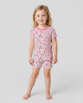 She Is Mom Floral Bamboo Two Piece Short Sleeve Shorts Pajama Set