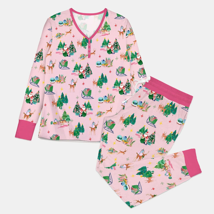 Jolly Forest Christmas Family Matching Bamboo Women Pajama Set