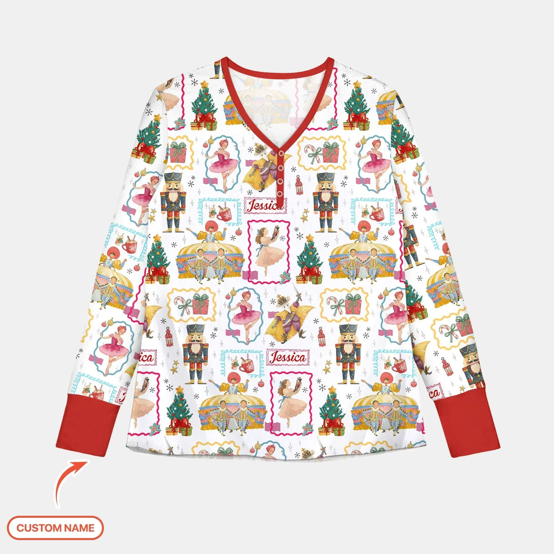 The Enchanted Nutcracker Custom Name Bamboo Women Pajama Set