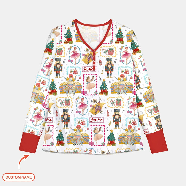 The Enchanted Nutcracker Custom Name Bamboo Women Pajama Set