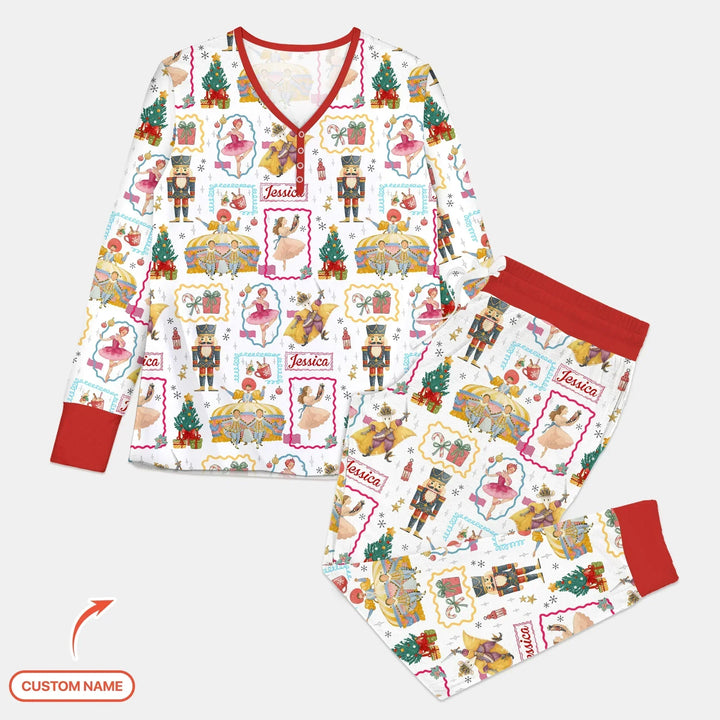 The Enchanted Nutcracker Custom Name Bamboo Women Pajama Set