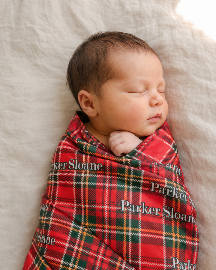 Personalized Christmas Bamboo Swaddle Blanket