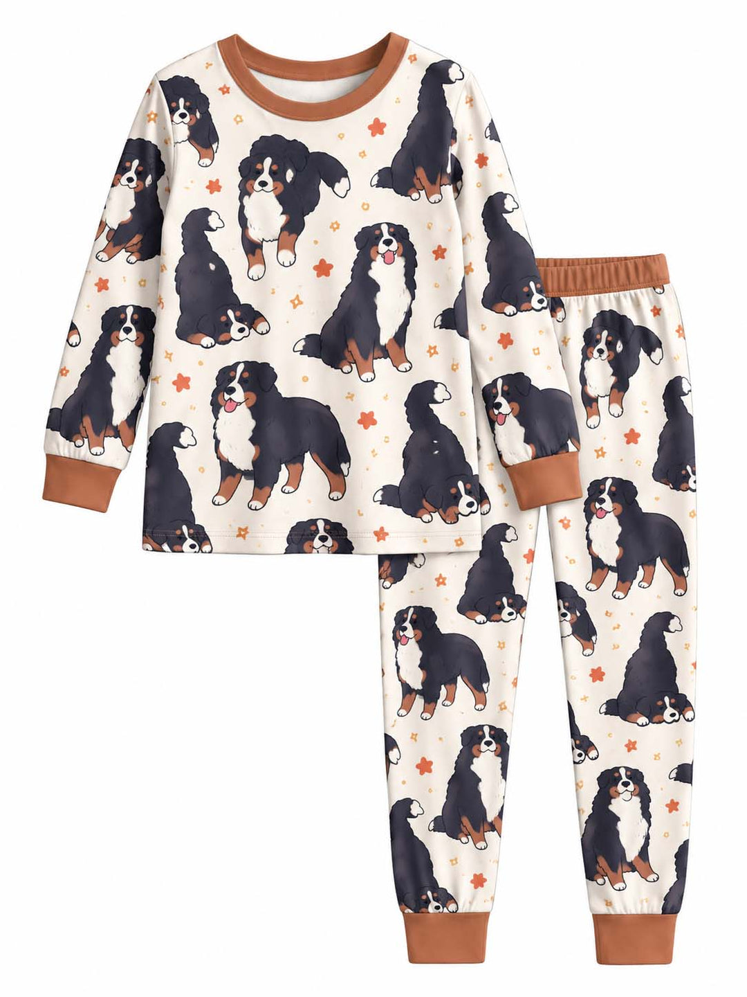 Playful Bernese Mountain Dog Moments Bamboo Two Piece Long Sleeve Pajama Set