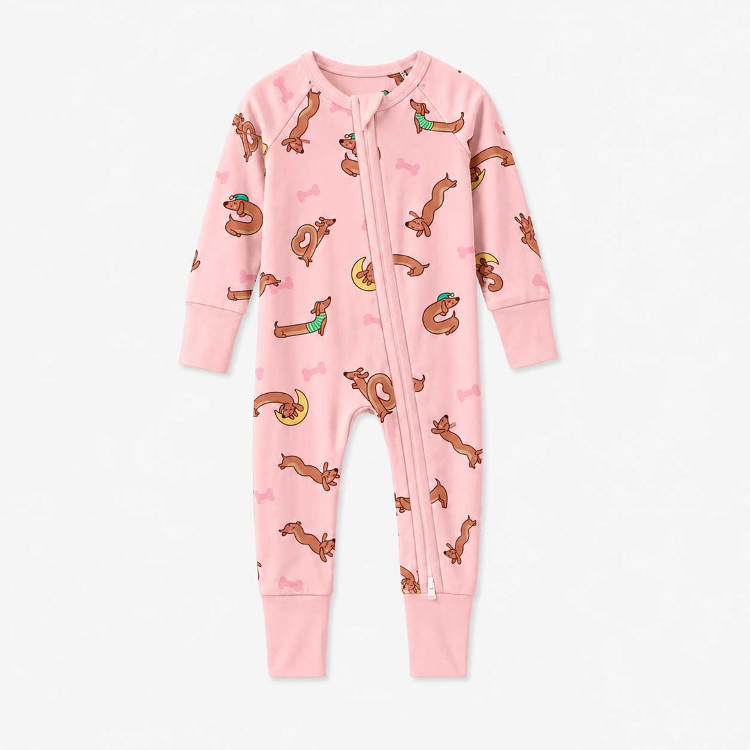 Playful Dachshund Pattern Bamboo Convertible Zippy