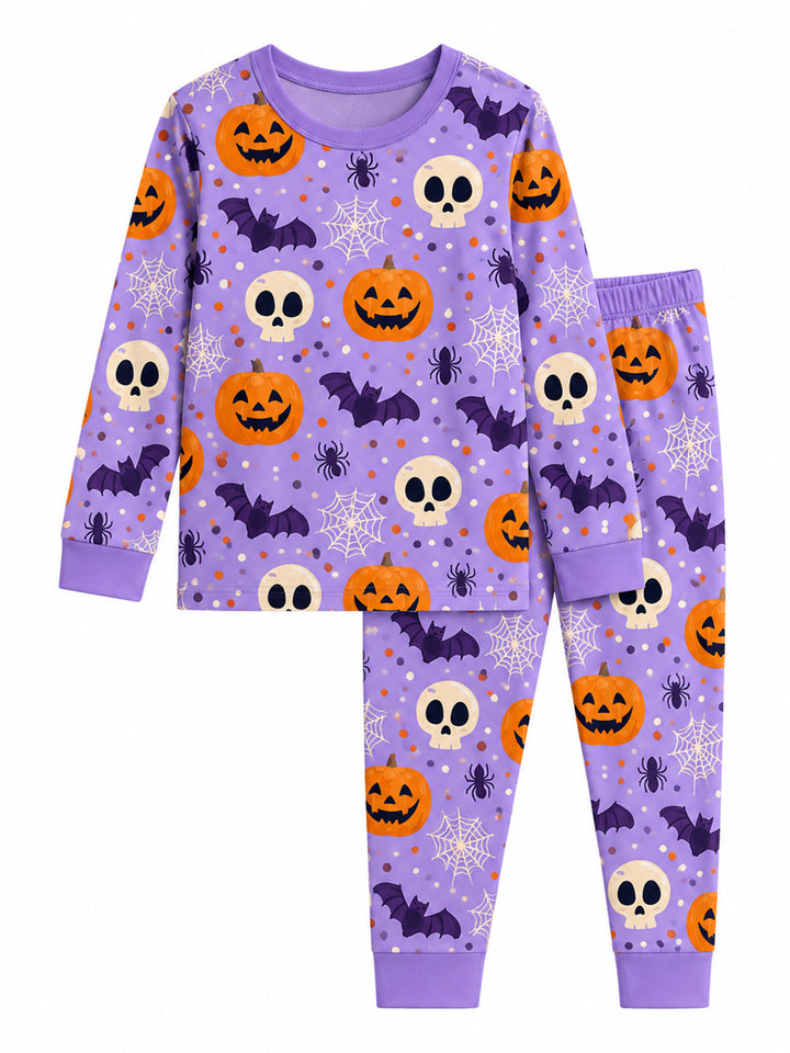 Playful Halloween Pattern Bamboo Men's Pajama Set