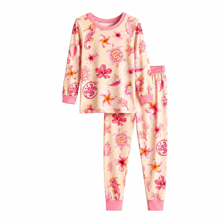Playful Ocean Creatures Bamboo Two Piece Long Sleeve Pajama Set