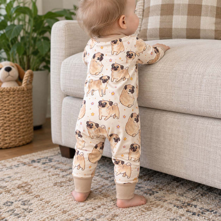 Playful Pug Stars Bamboo Convertible Zippy