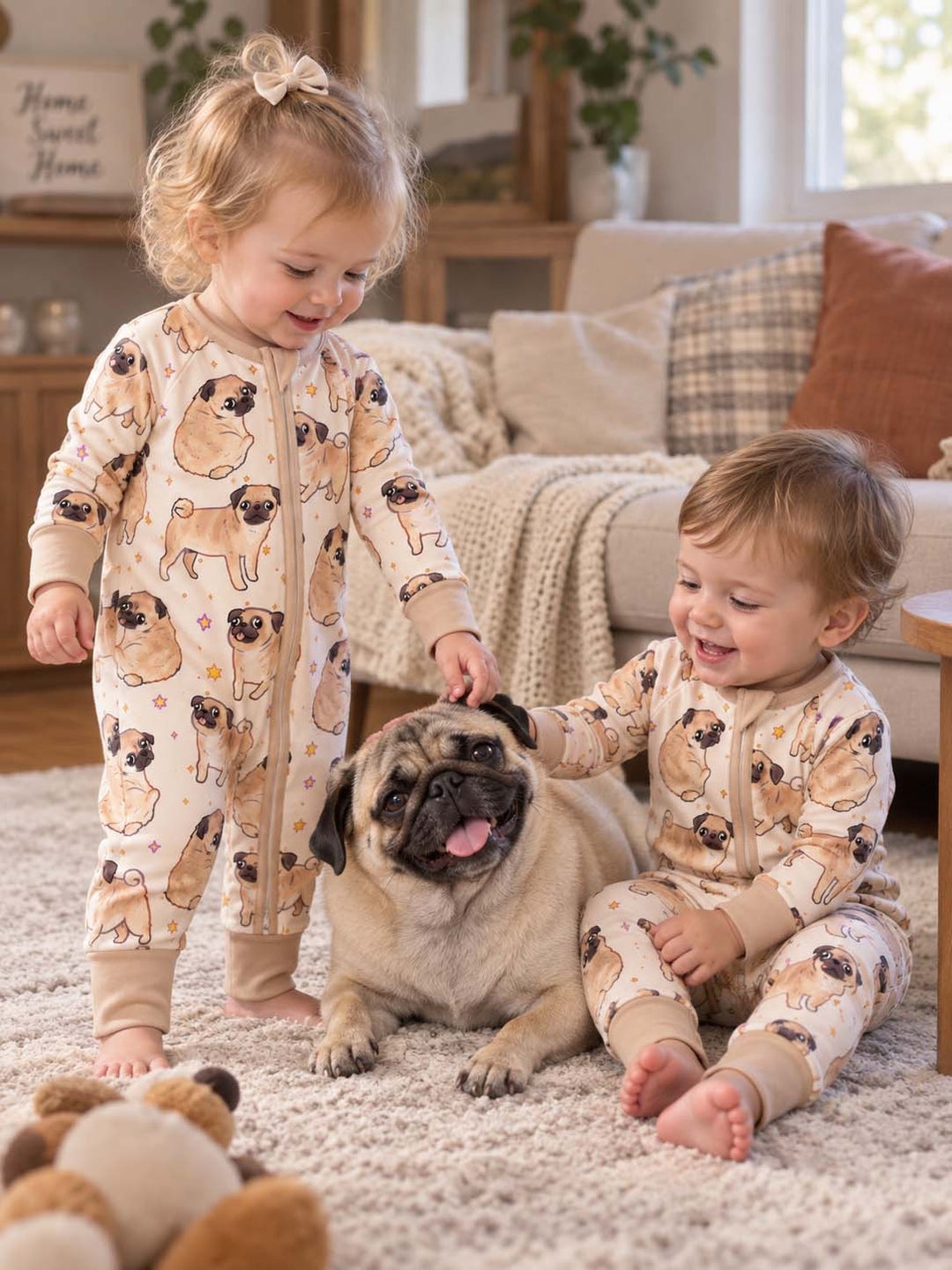 Playful Pug Stars Bamboo Convertible Zippy