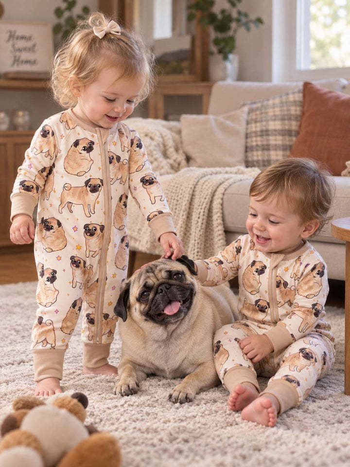 Playful Pug Stars Bamboo Convertible Zippy