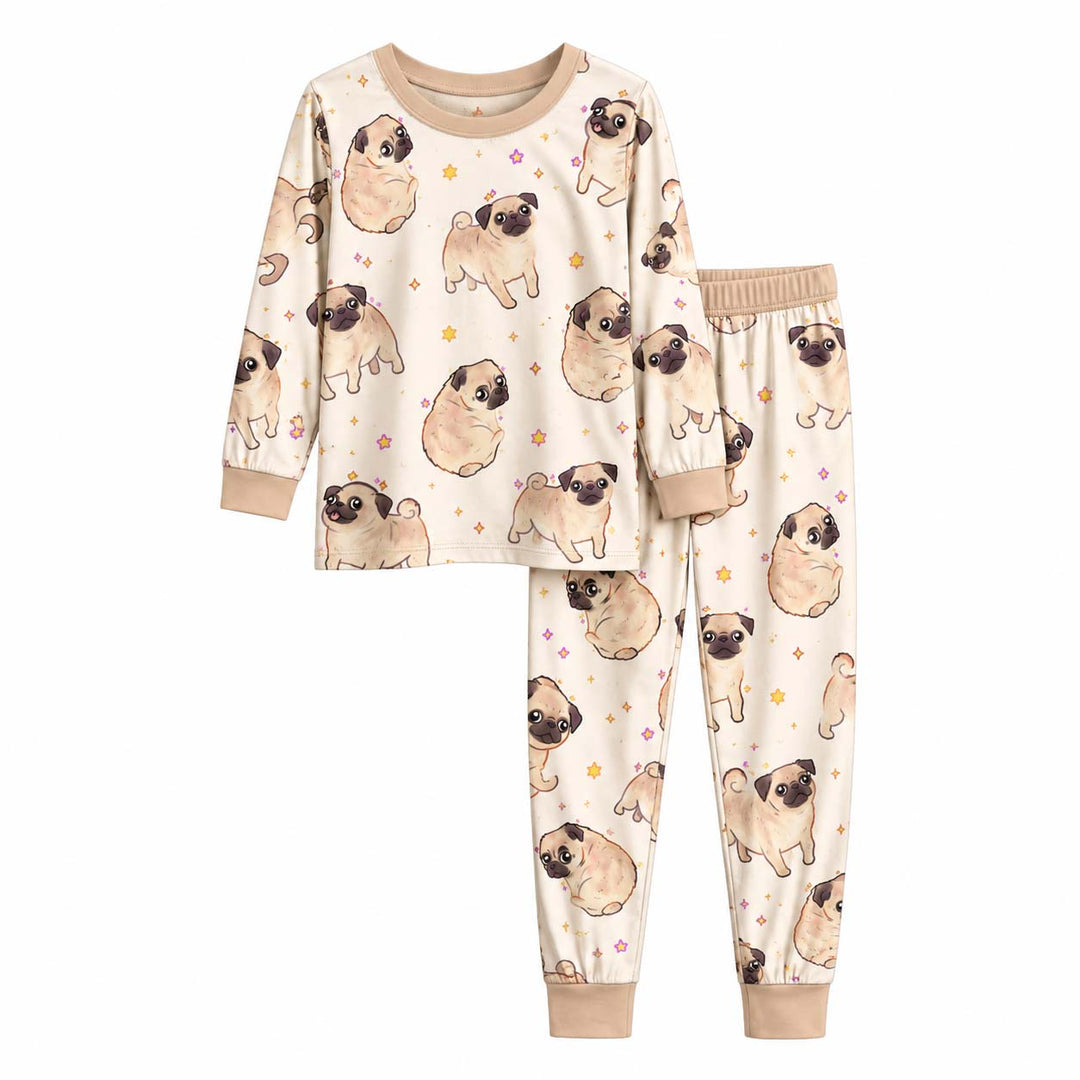 Playful Pug Stars Bamboo Men's Pajama Set