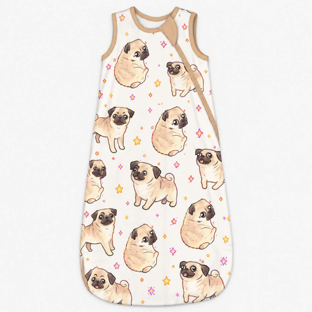 Playful Pug Stars Bamboo Sleep Bag