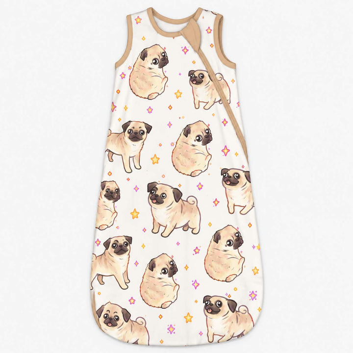 Playful Pug Stars Bamboo Sleep Bag
