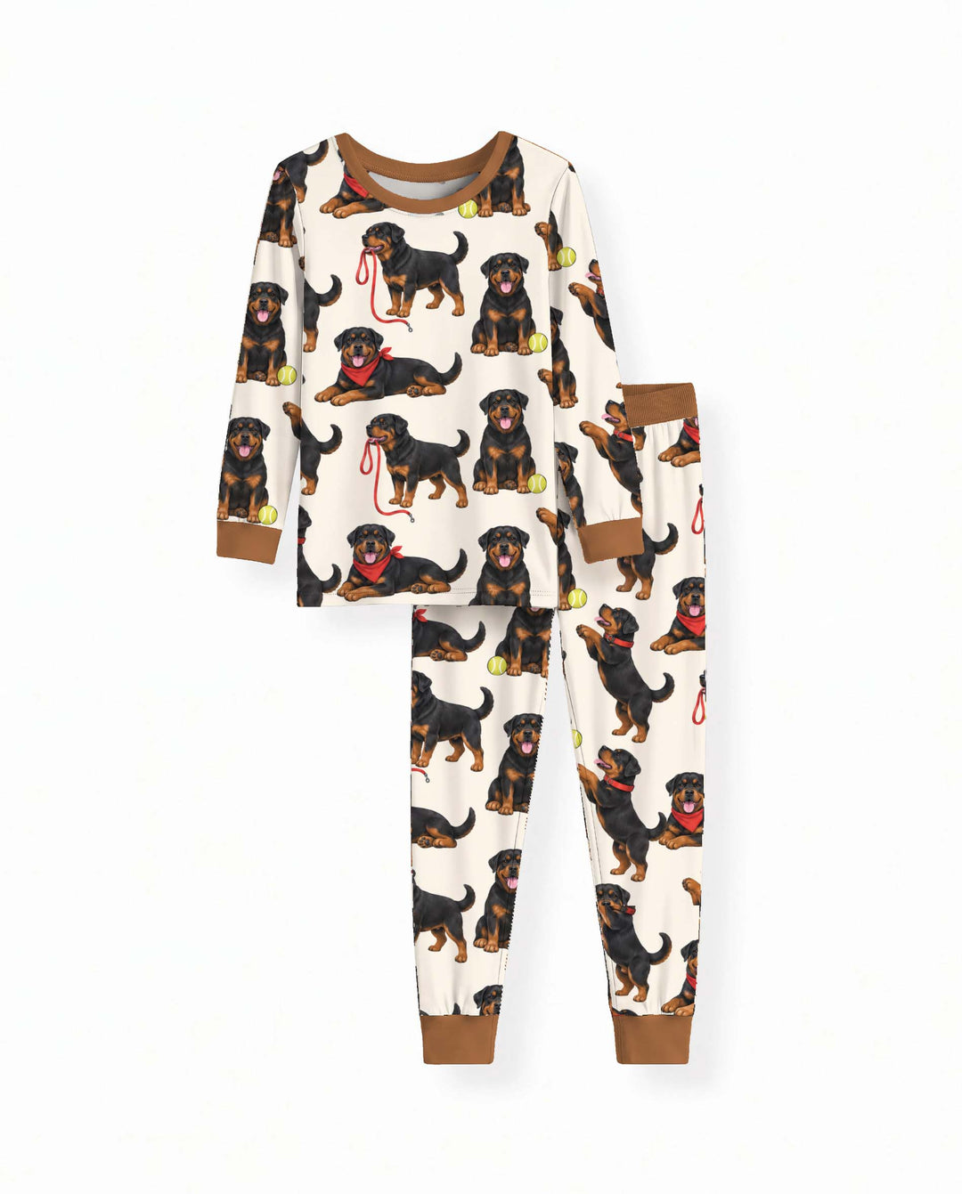 Playful Rottweiler Puppies Bamboo Men's Pajama Set