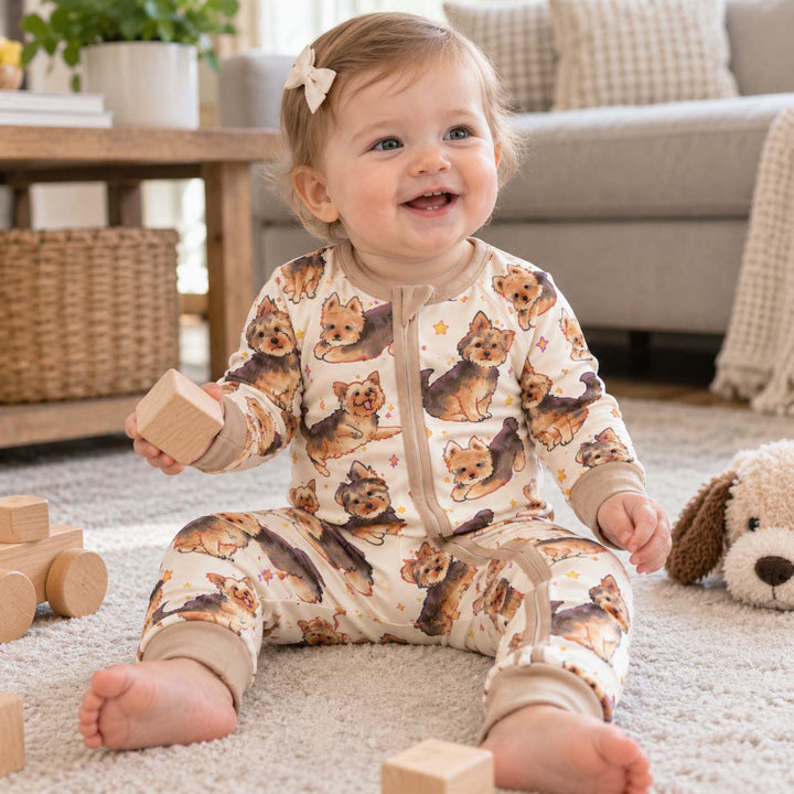 Playful Yorkie Stars Bamboo Convertible Zippy