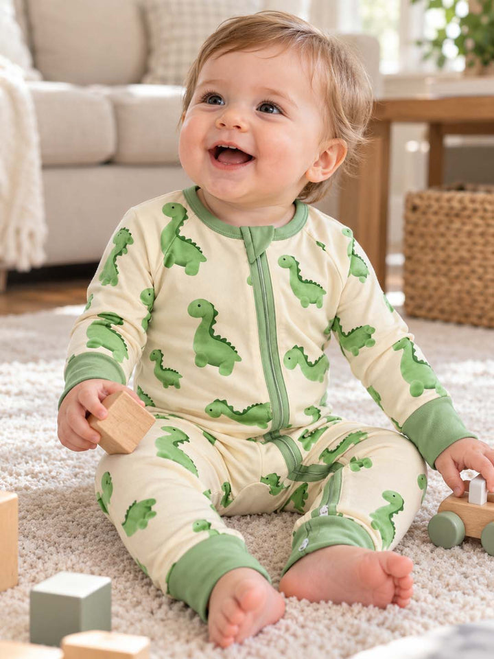 Plush Green Dinosaurs Bamboo Convertible Zippy
