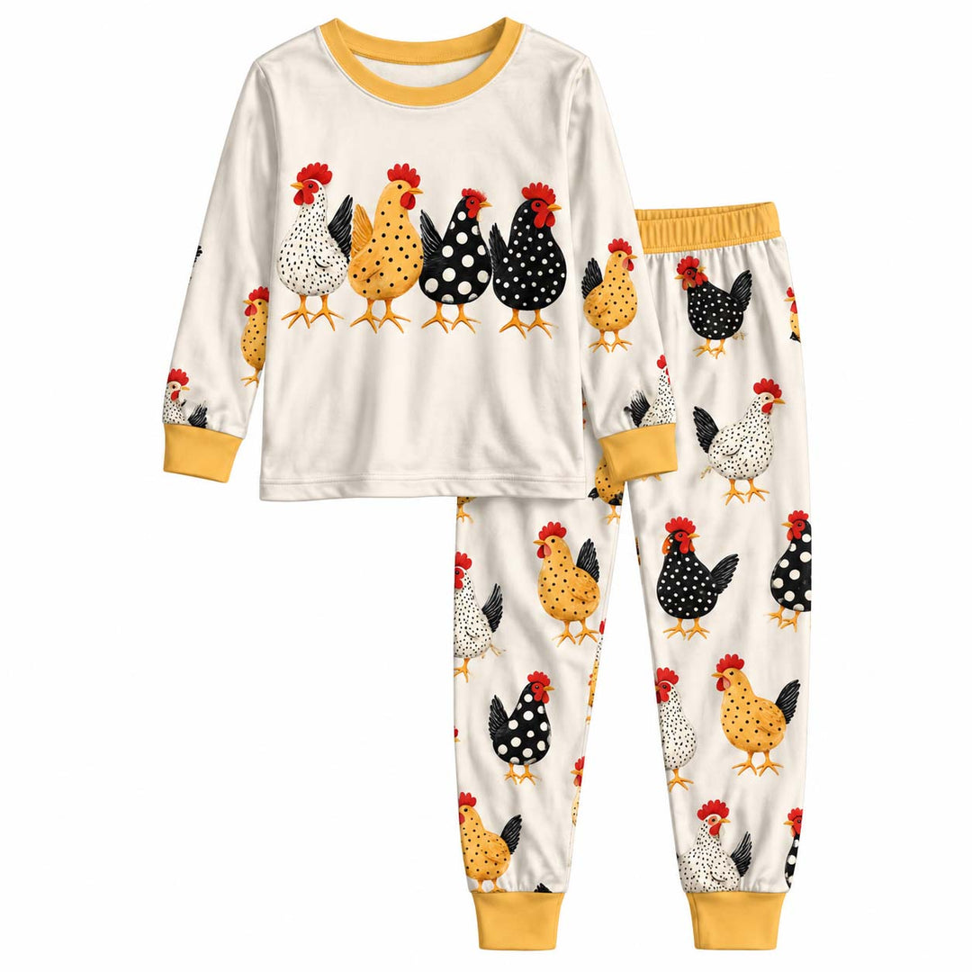 Polka Dot Hens Bamboo Men's Pajama Set