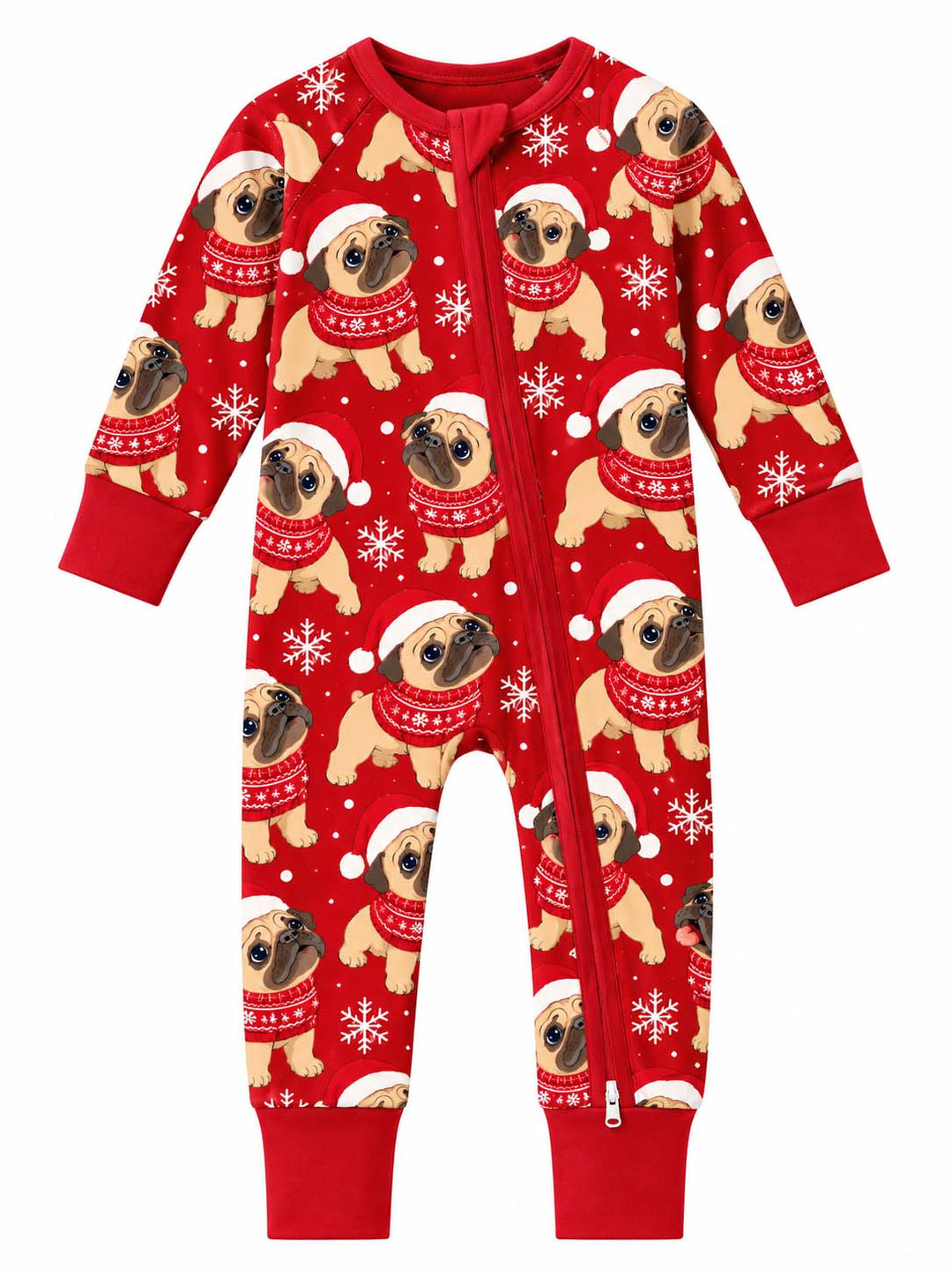 Pug Christmas Sweater Bamboo Convertible Zippy
