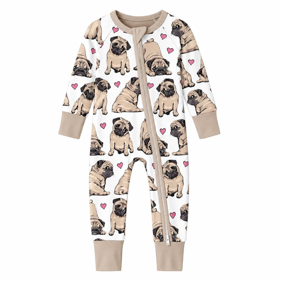 Pug Love Hearts Bamboo Convertible Zippy