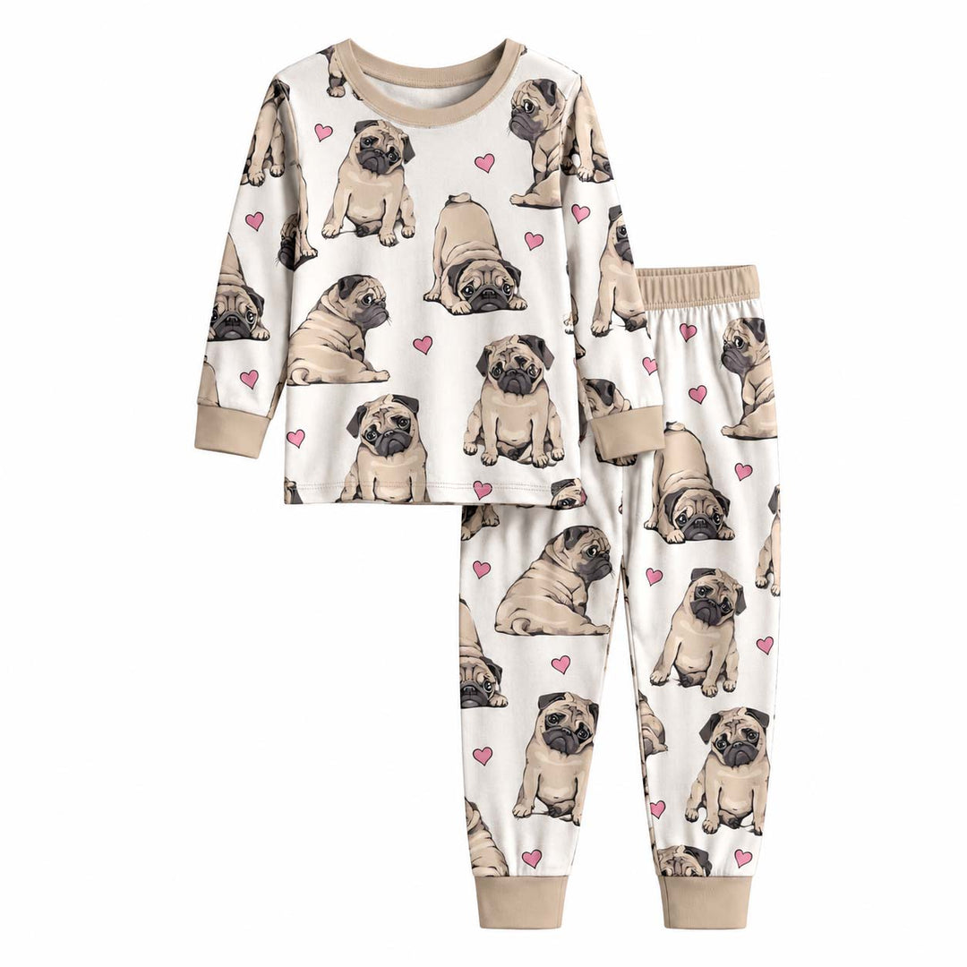 Pug Love Hearts Bamboo Men's Pajama Set