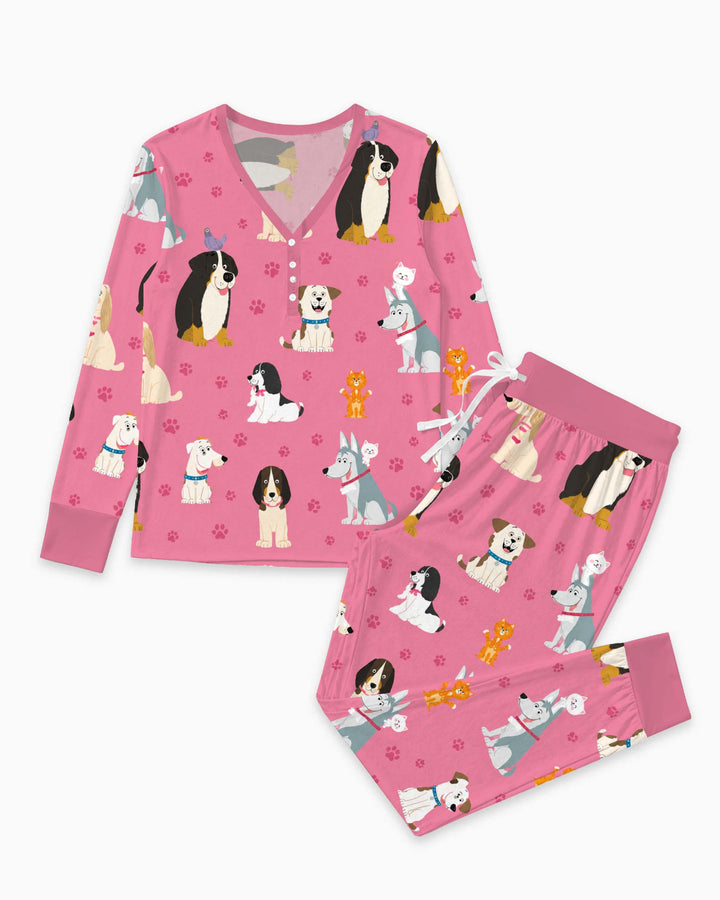 Puppy Party Pals Bamboo Women Pajama Set