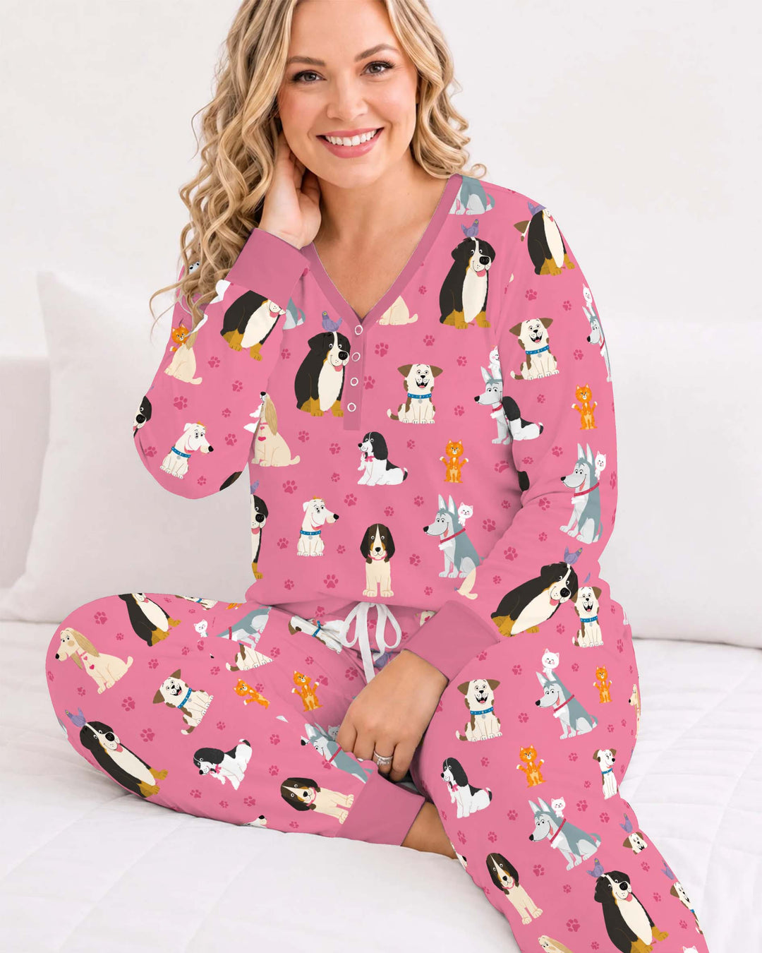 Puppy Party Pals Bamboo Women Pajama Set