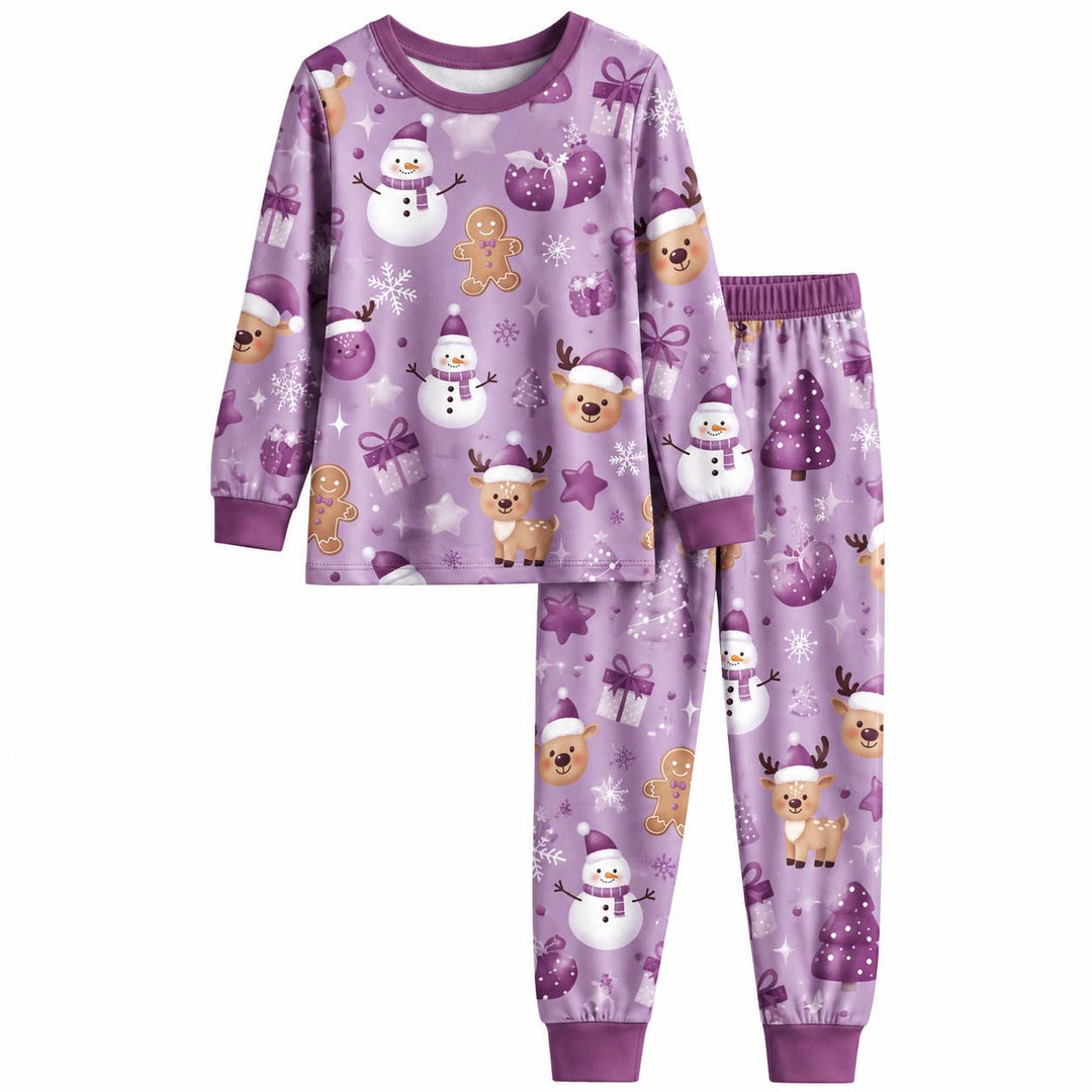 Purple Christmas Wonderland Bamboo Two Piece Long Sleeve Pajama Set