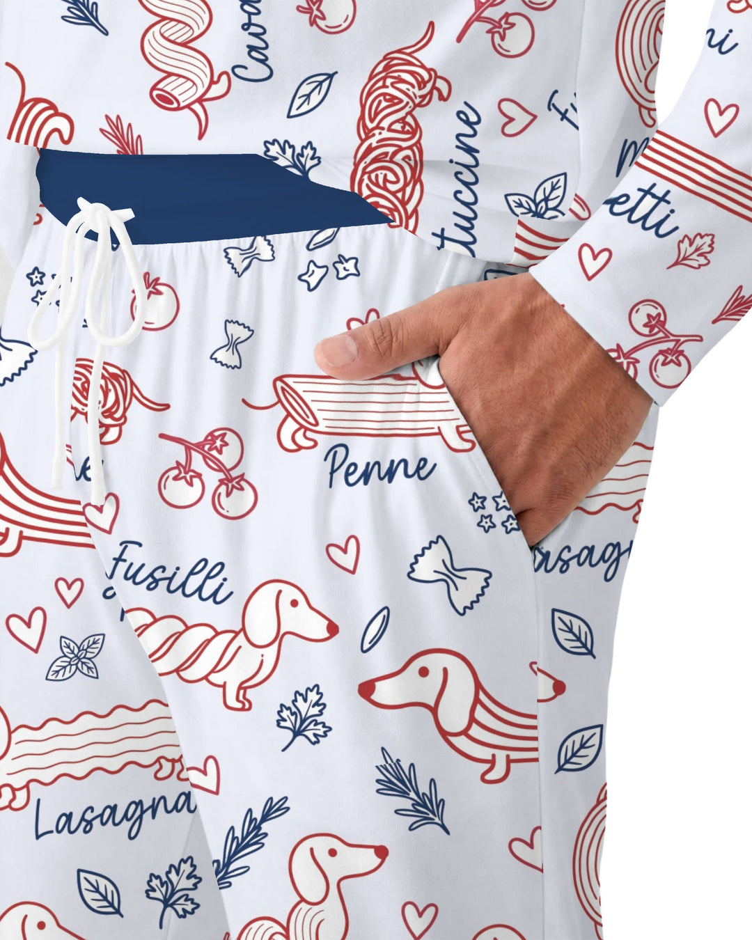Funny Dachshund Pasta Pups Bamboo Men's Pajama Set