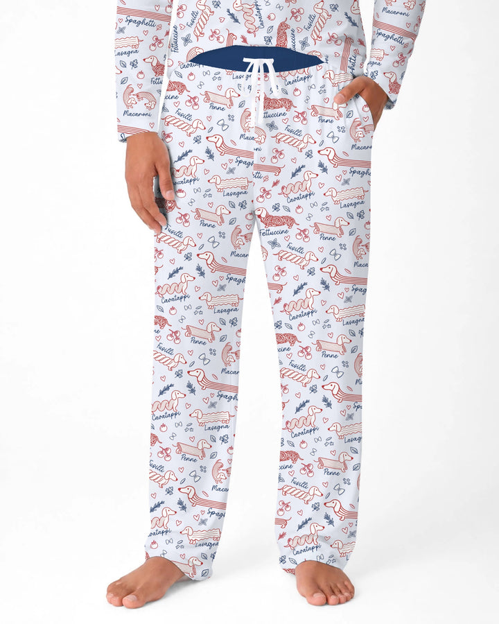 Funny Dachshund Pasta Pups Bamboo Men's Pajama Set
