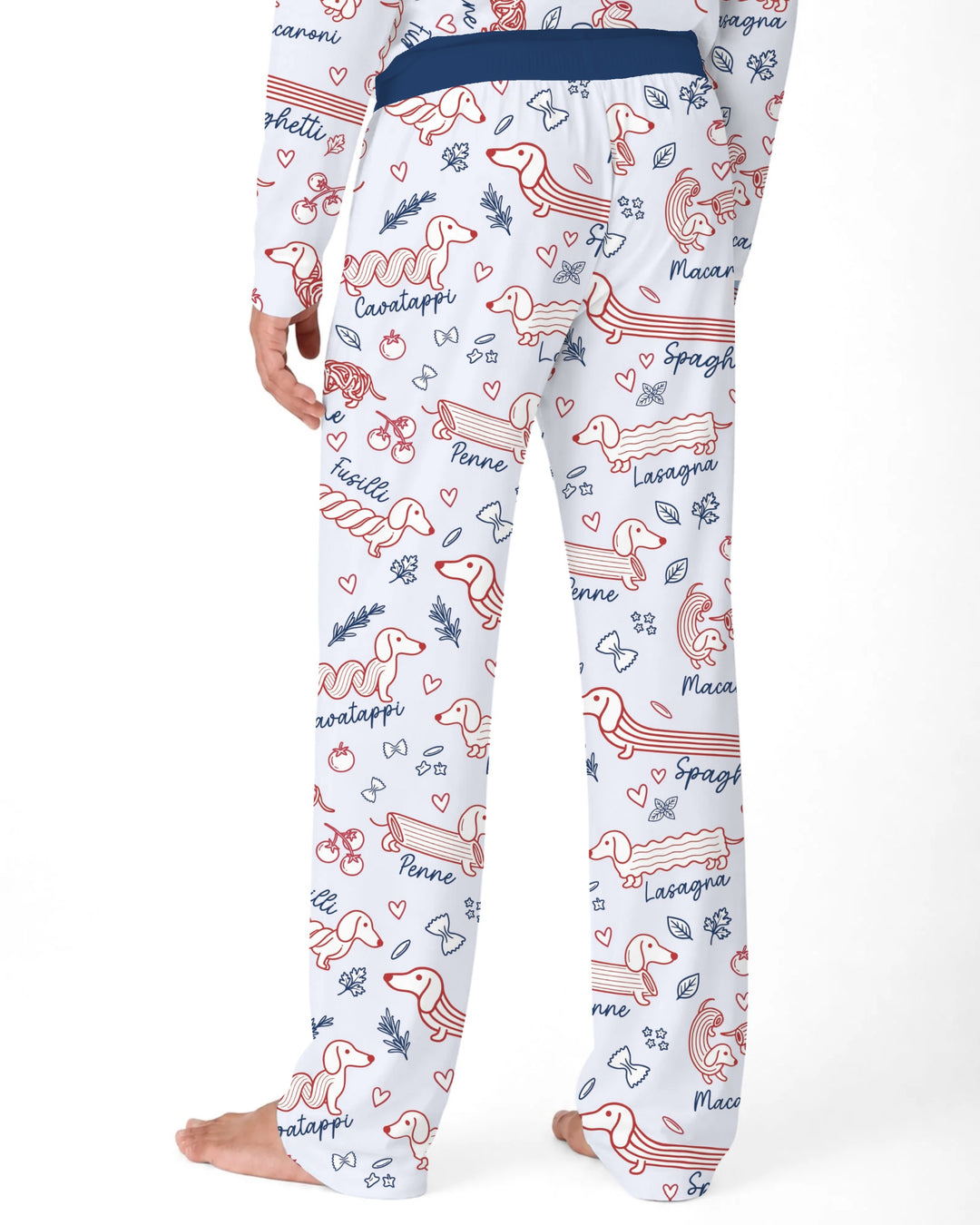 Funny Dachshund Pasta Pups Bamboo Men's Pajama Set