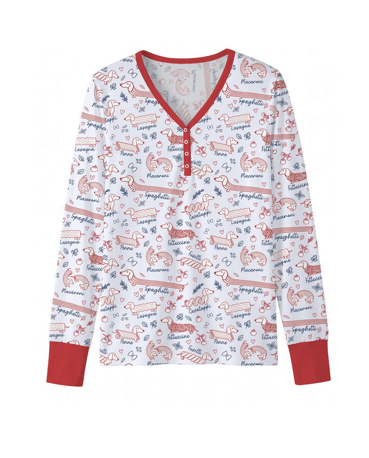 Funny Dachshund Pasta Pups Bamboo Women Pajama Set
