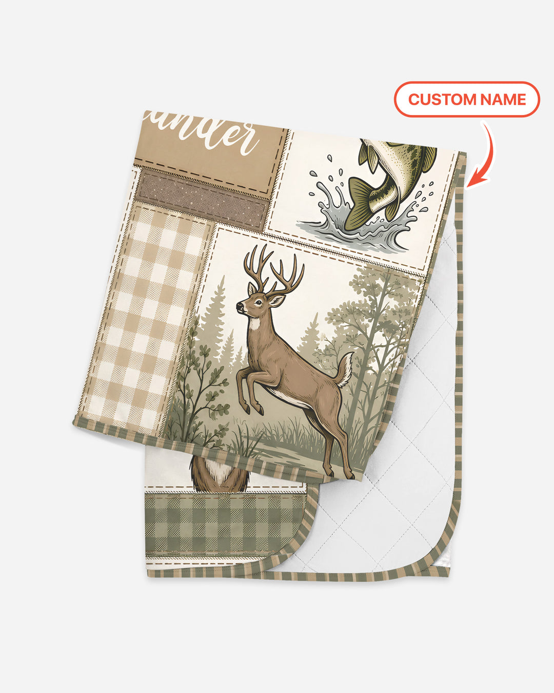 Custom Name Little Sportsman Bamboo Quilt Blanket