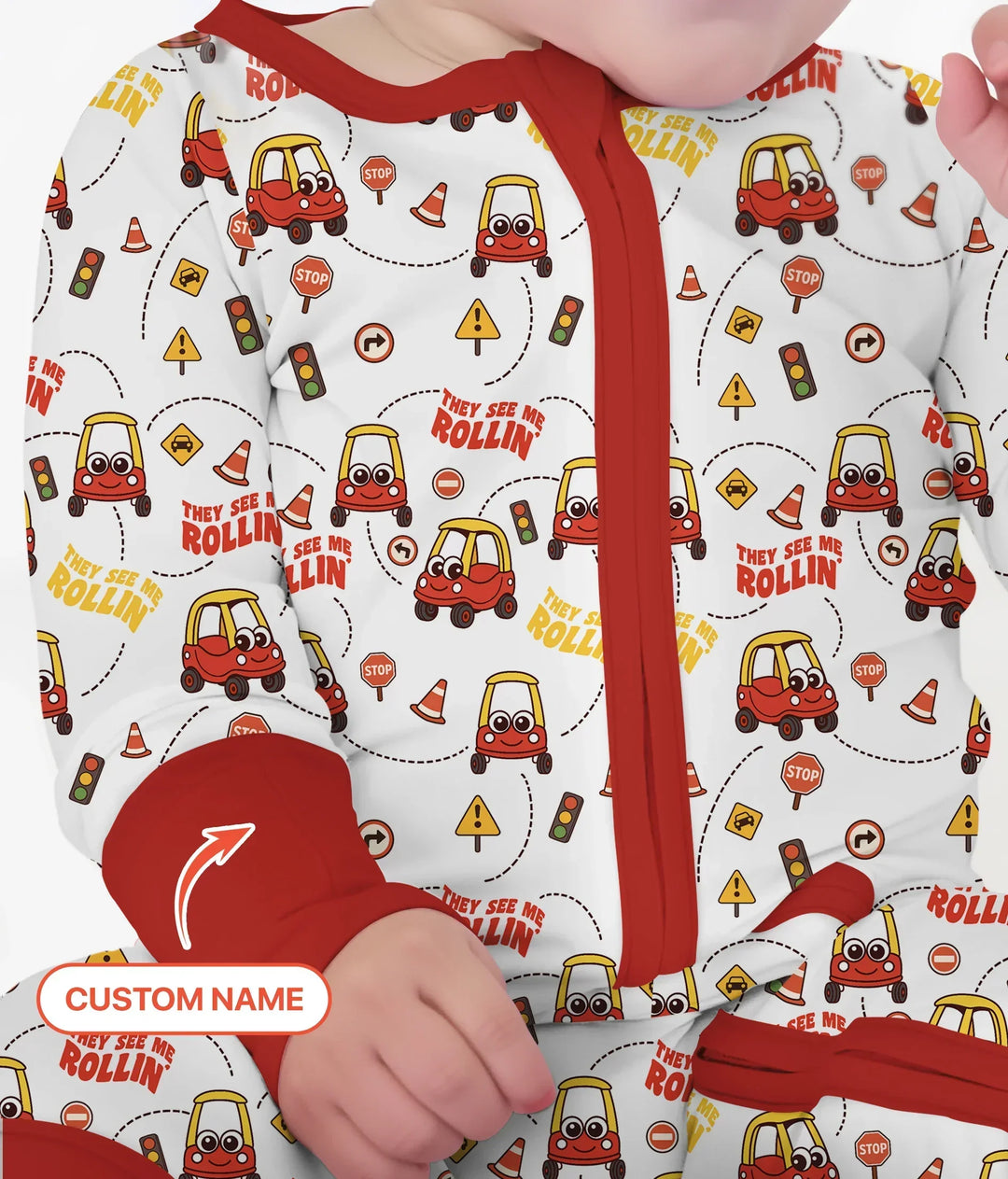 Custom Name They See Me Roliin' Convertible Zippy , Custom Name They See Me Roliin' Convertible Zippy - 0-3M