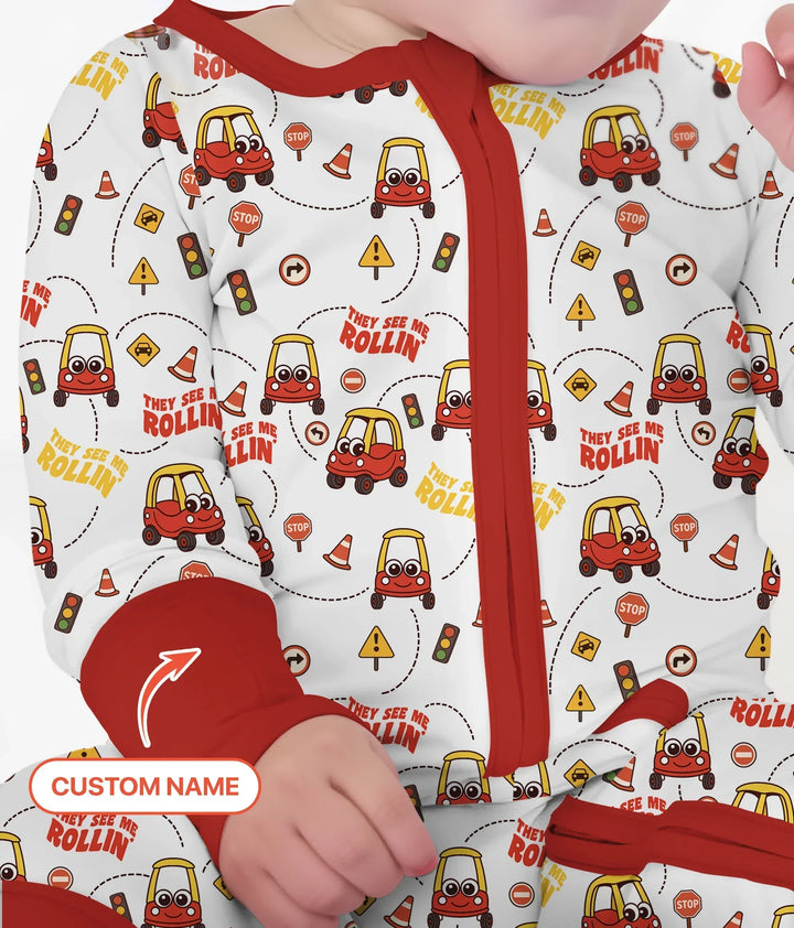 Custom Name They See Me Roliin' Convertible Zippy , Custom Name They See Me Roliin' Convertible Zippy - 0-3M