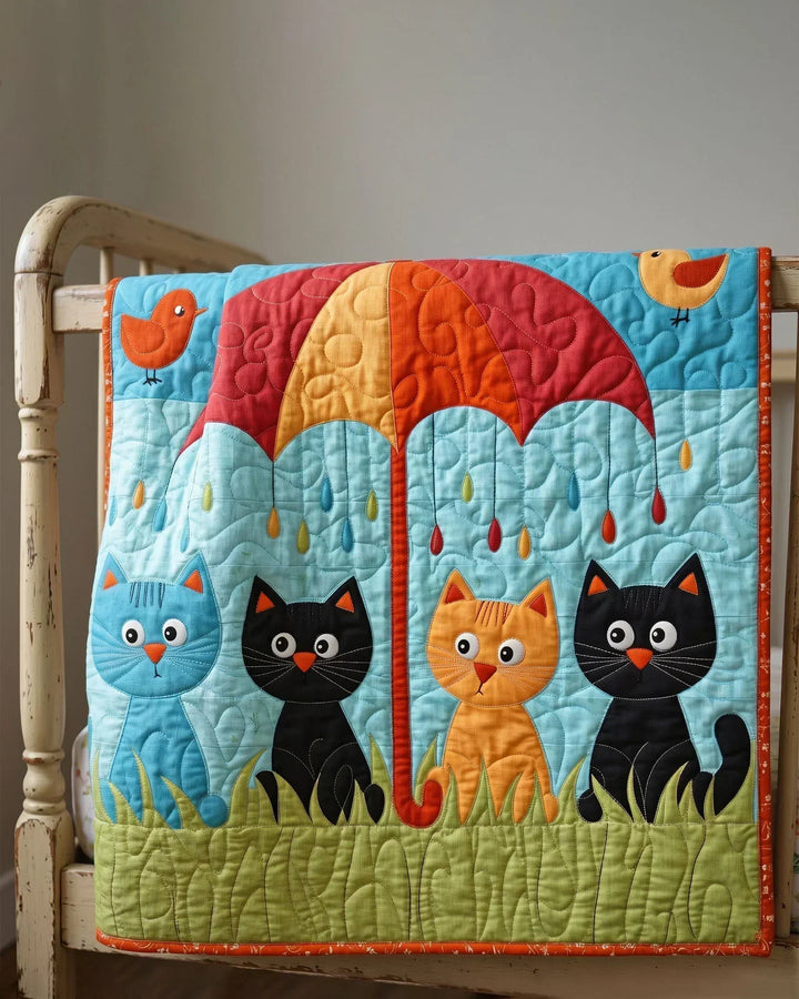 Rainbow Whiskers Bamboo Quilt Blanket