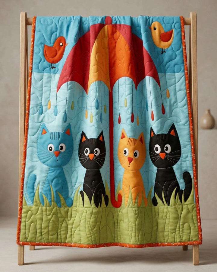 Rainbow Whiskers Bamboo Quilt Blanket