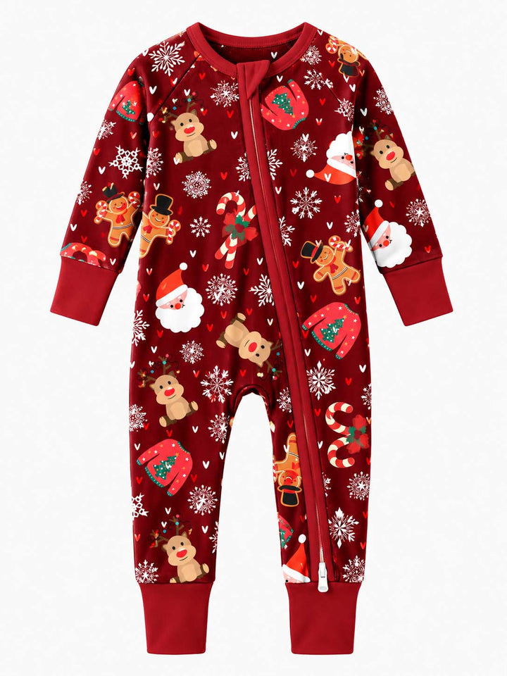 Red Christmas Holiday Pattern Bamboo Convertible Zippy